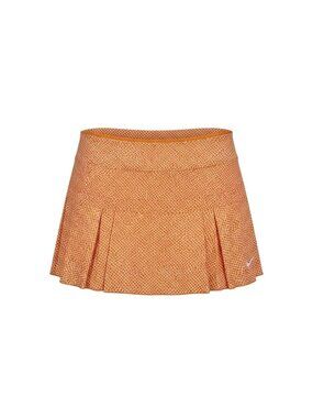 Nike Womens Orange Athletic Dri-FIT Skort Patterned Built-In Shorts Sz L